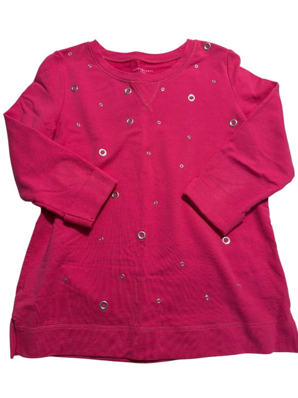 Karen Scott Pink tunic with Silver grommets - Picture 8 of 8